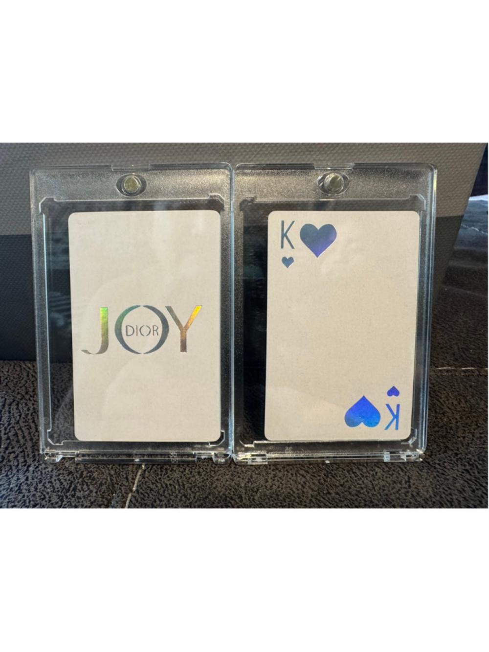 Dior Joy King of Hearts Playing Card White Iridescent